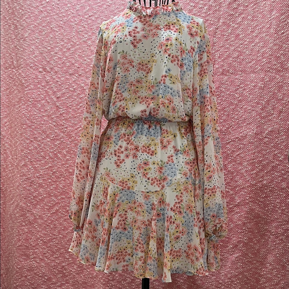 She and Sky Floral Dress - Pink and Blue